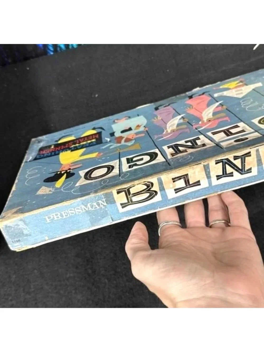 Pressman Bingo Board Game with Metal Spinner Tin Lithograph Complete